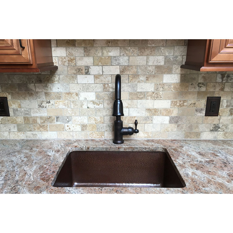 25" Hammered Copper Single Basin Drop-In Kitchen Sink