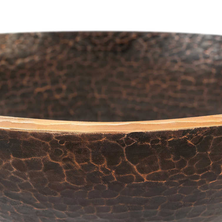 16'' Round Oil Rubbed Bronze Copper Vessel Sink