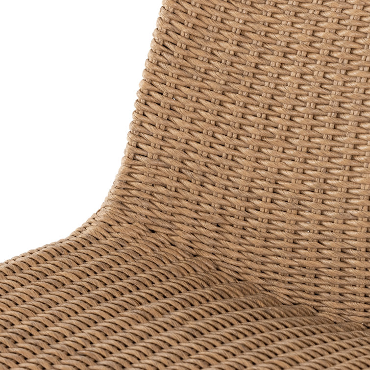 Vintage Natural Curved Wicker 20.5" Side Chair