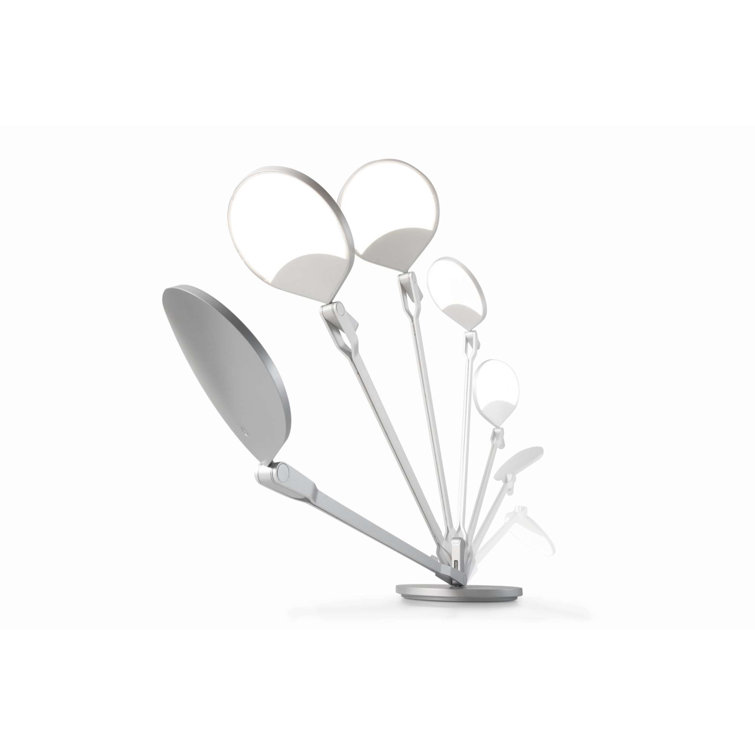 Sleek Silver LED Clip-On Desk Lamp with Touch Control and USB