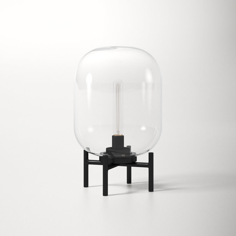 Edison Bronze 15" Industrial Glass Globe Table Lamp
