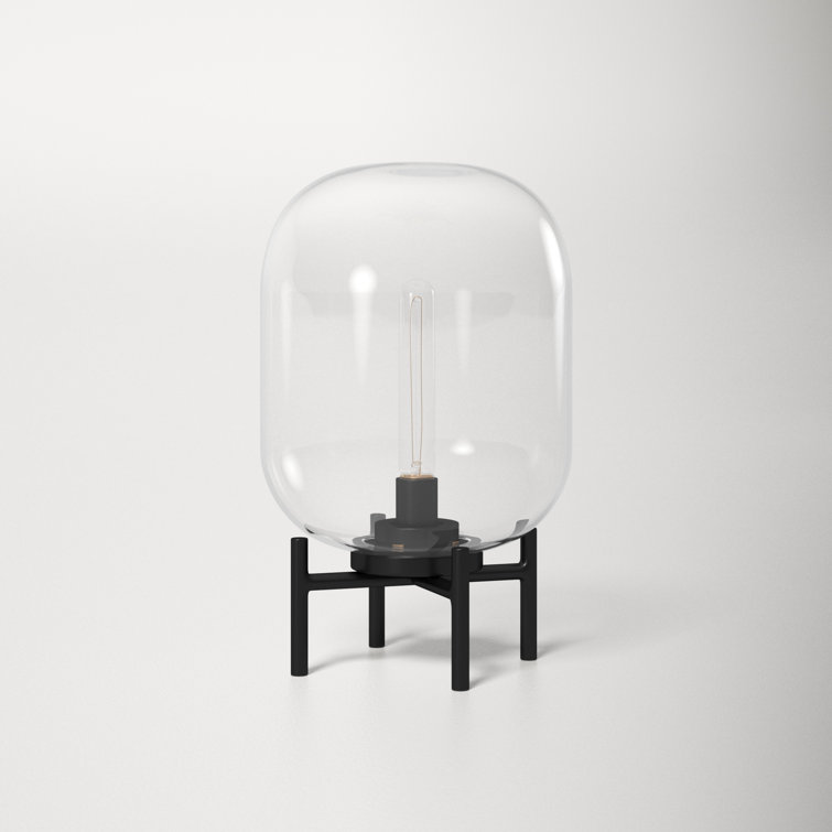 Edison Bronze 15" Industrial Glass Globe Table Lamp