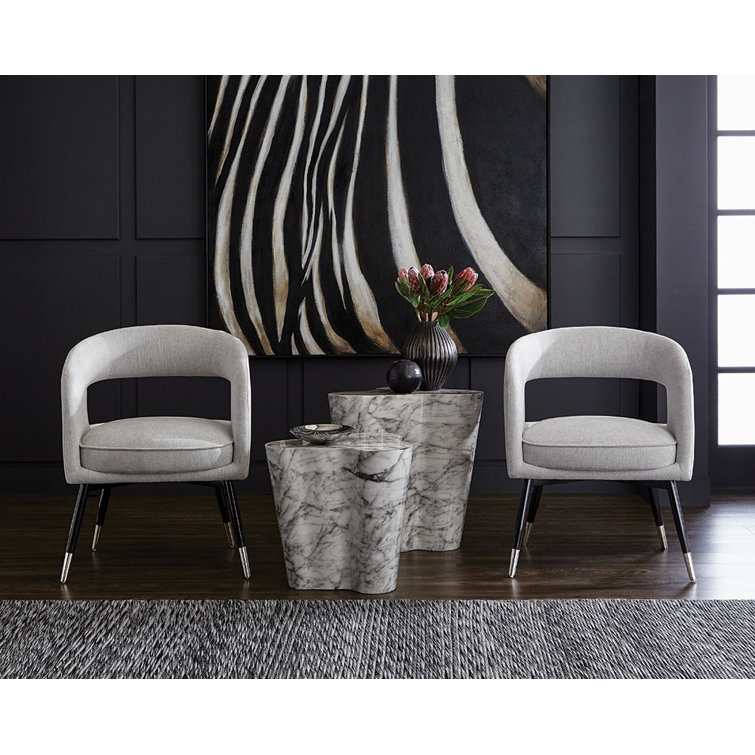 Ava Grey Marble-Finish Concrete End Table