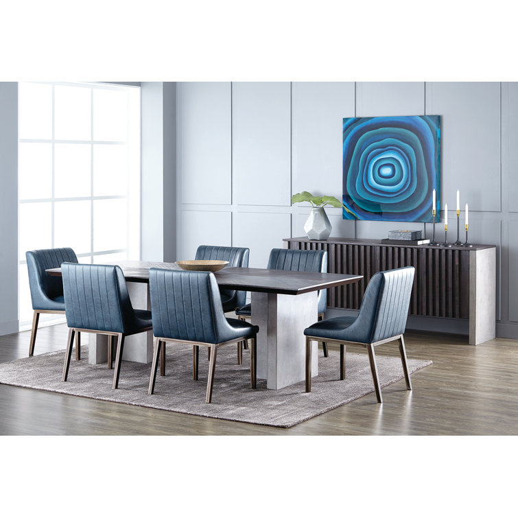 Beige Linen Upholstered Side Chair with Metal Frame