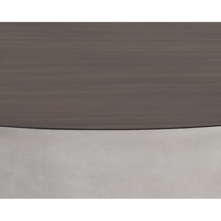 Contemporary Round Grey and Timber Brown Wood Coffee Table