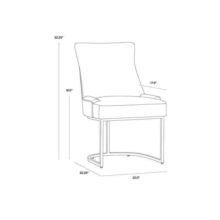 Piccolo Pebble Upholstered Faux Leather Dining Chair with Steel Legs