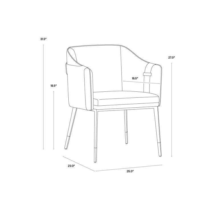 Napa Beige and Tan Faux Leather Upholstered Arm Chair with Black Metal Base