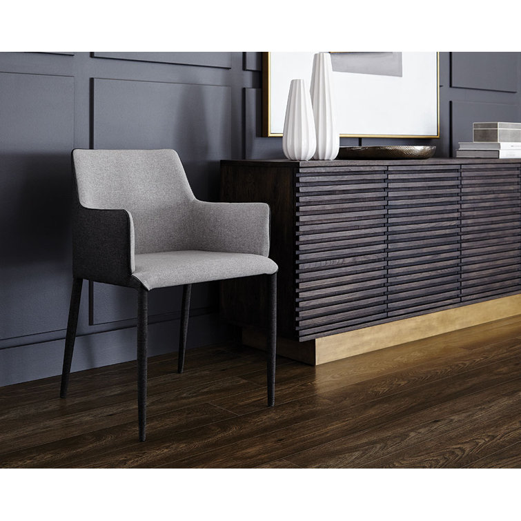 Contemporary 78.75'' Brown Sideboard with Antique Brass Base