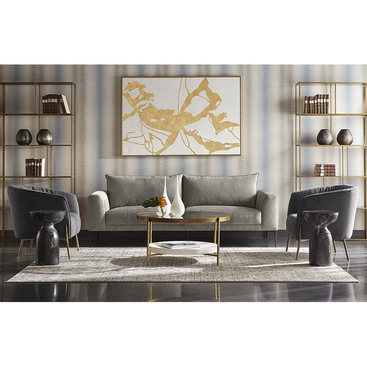 Transitional Round Glass-Top Outdoor Coffee Table with White Shelf