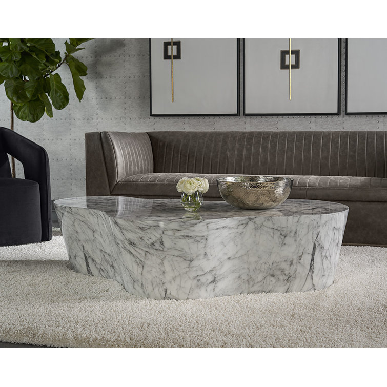 Ava Grey Marble-Look Concrete Outdoor Coffee Table