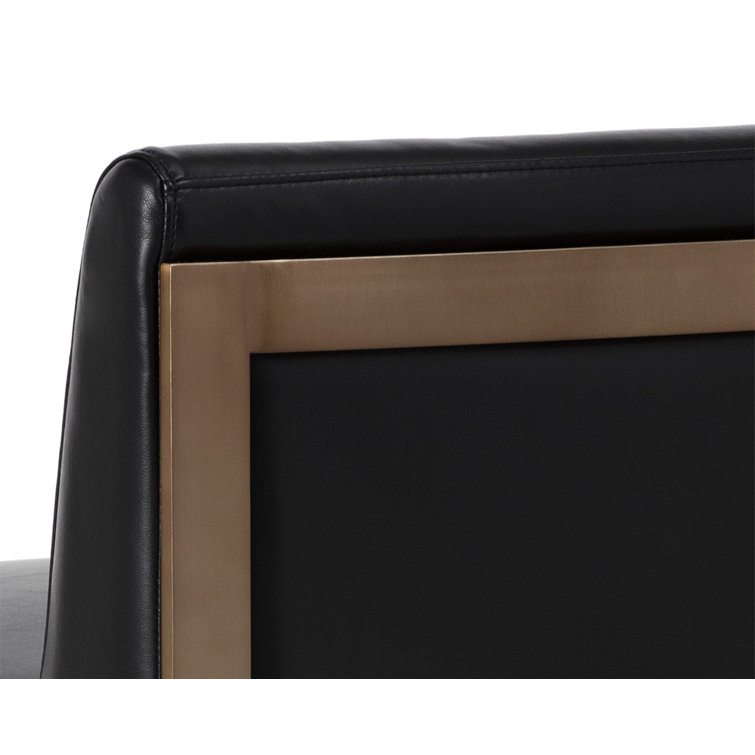 Dean 36'' Antique Brass Black Leather Counter Stool