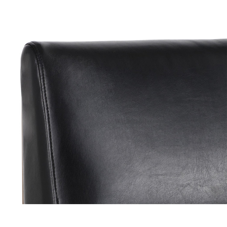 Dean 36'' Antique Brass Black Leather Counter Stool