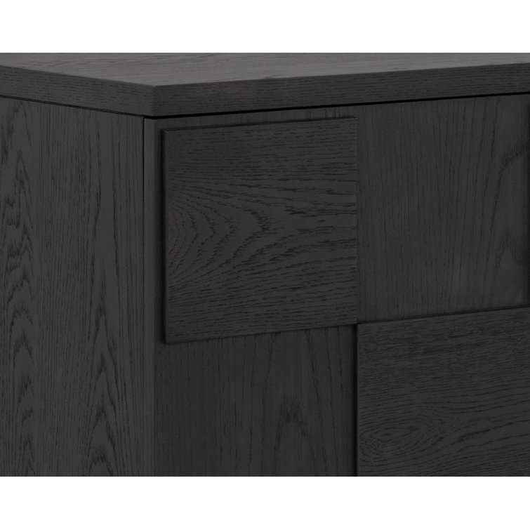 Lars Smoked Acacia Wood 79'' Sideboard with Antique Brass Frame