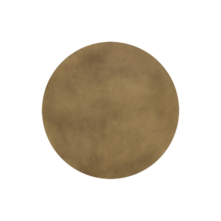 Contemporary Bernaby 43.5" Round Metal Coffee Table in Brown/Gold