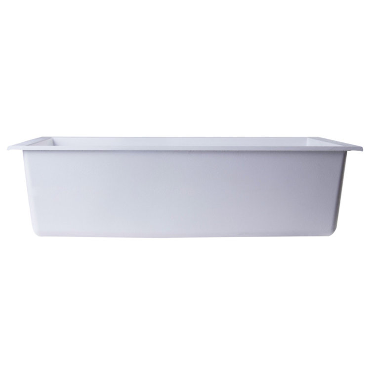 White 30'' Undermount Single Bowl Granite Kitchen Sink
