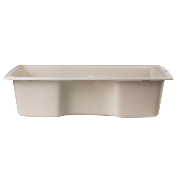 34.63'' Biscuit Granite Drop-In Single Bowl Kitchen Sink