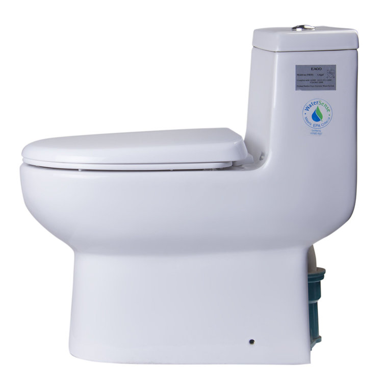 White High Efficiency Dual Flush One-Piece Toilet with Soft-Close Seat
