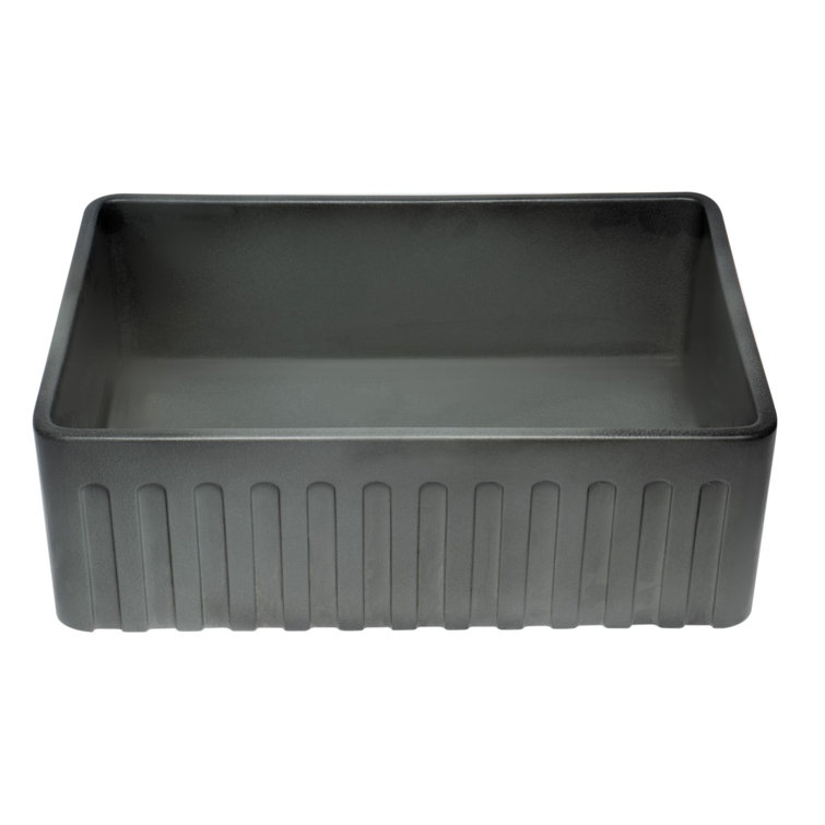 30'' Concrete Gray Fireclay Farmhouse Kitchen Sink