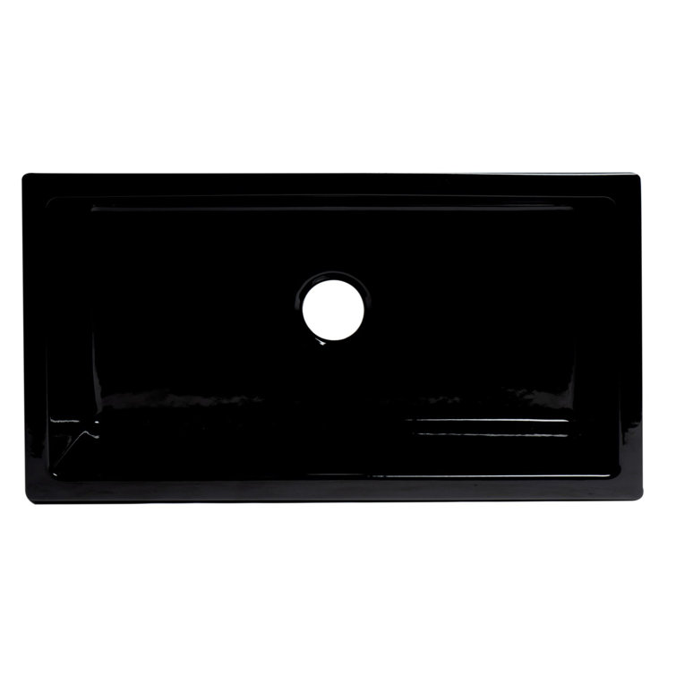 33'' Black Gloss Fireclay Farmhouse Kitchen Sink