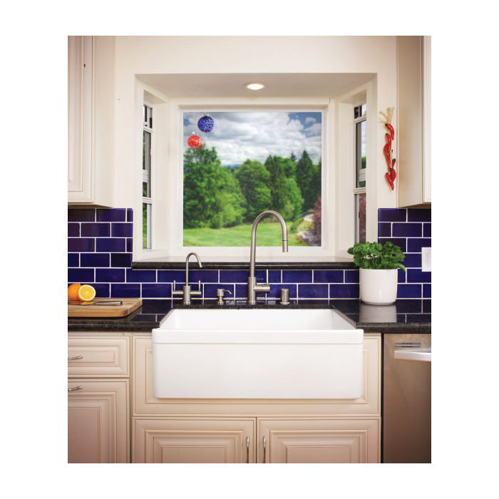 White Fireclay Farmhouse Drop-in Single Bowl Sink