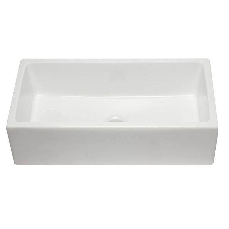 36'' White Fireclay Single Bowl Farmhouse Sink