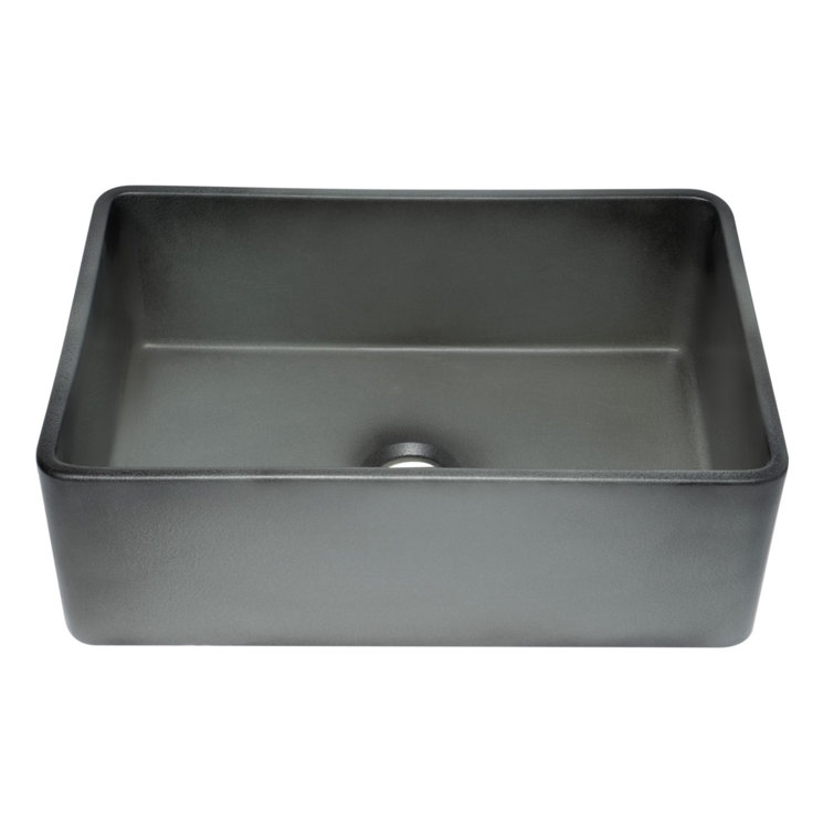 30'' Concrete Gray Fireclay Farmhouse Kitchen Sink