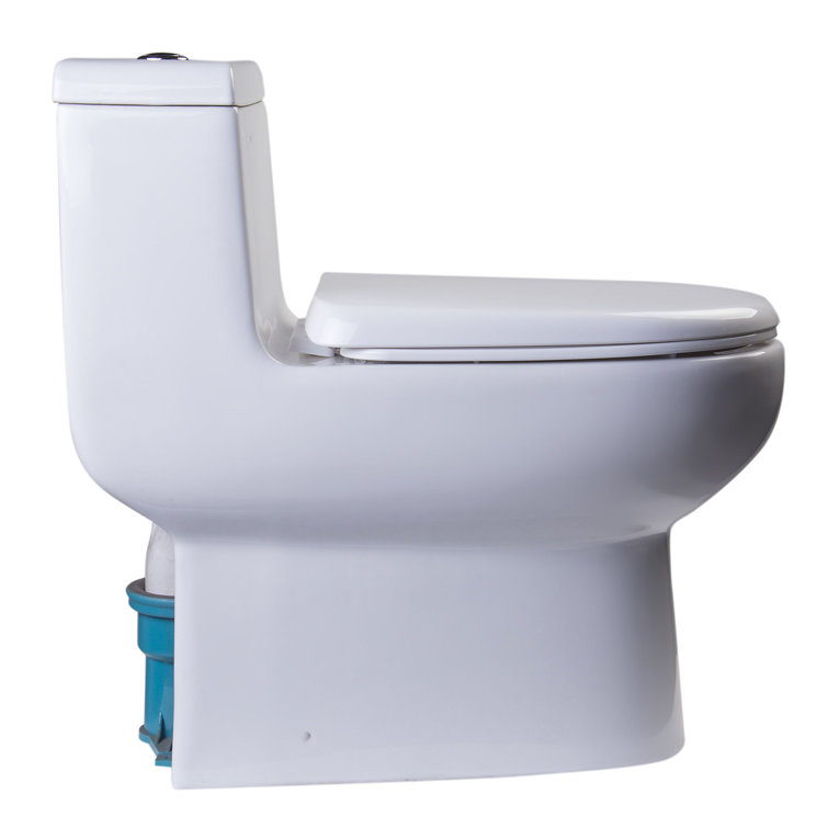 White High Efficiency Dual Flush One-Piece Toilet with Soft-Close Seat