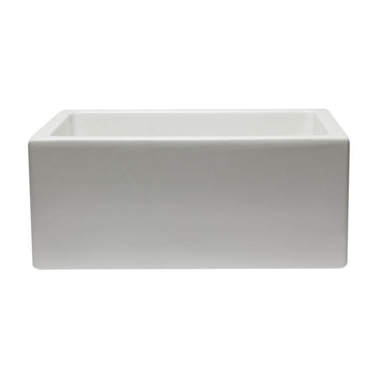 24'' White Fireclay Farmhouse Drop-In Single Bowl Sink