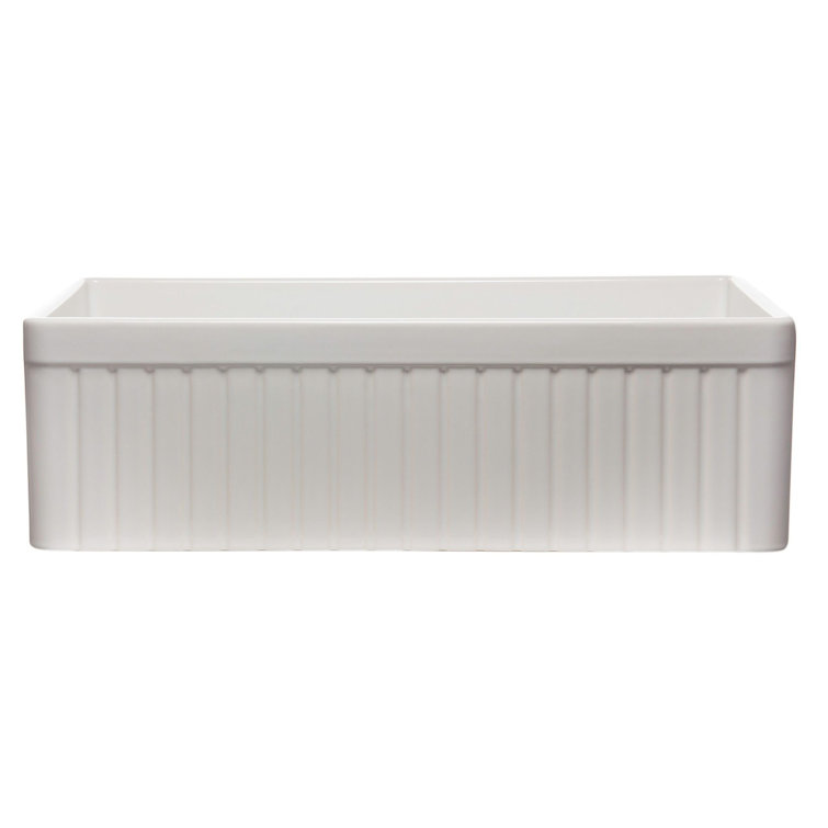 33'' White Fireclay Single Bowl Farmhouse Sink