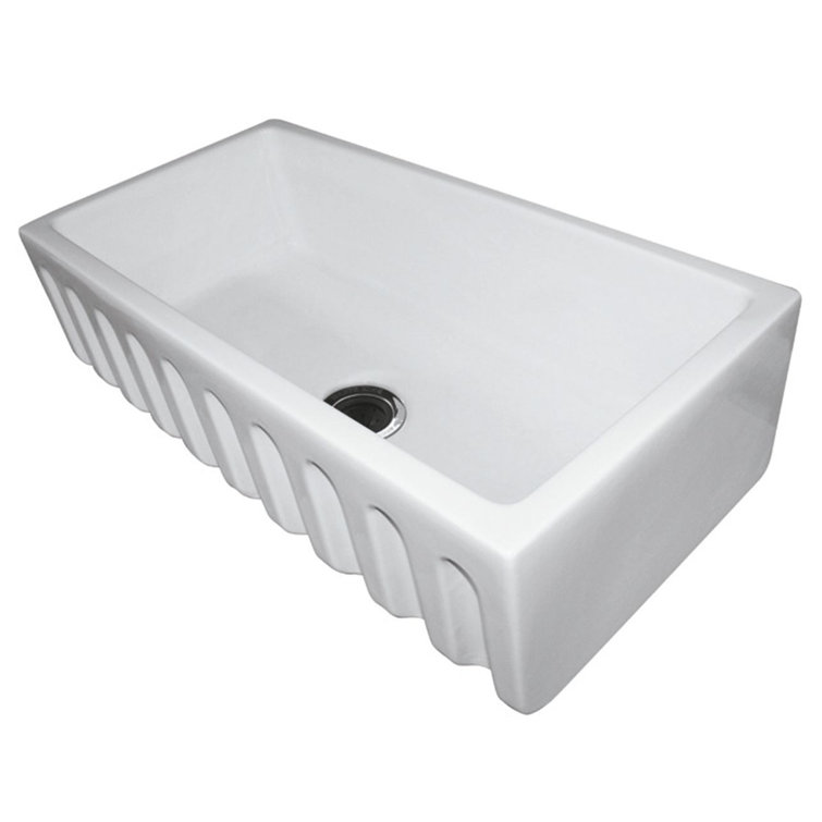 36'' White Fireclay Single Bowl Farmhouse Sink