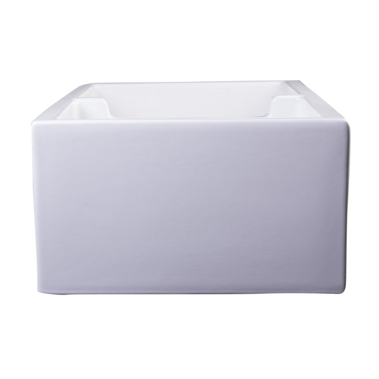 39.5'' White Fireclay Double Bowl Farmhouse Kitchen Sink