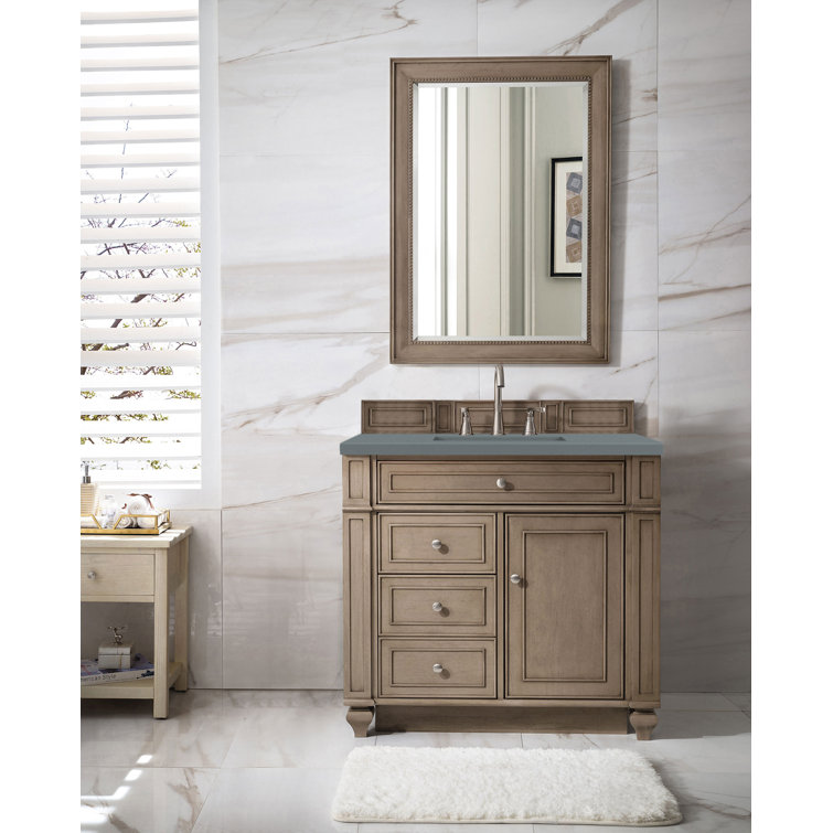Bristol 36'' Dark Wood Single Vanity with Plywood Veneer