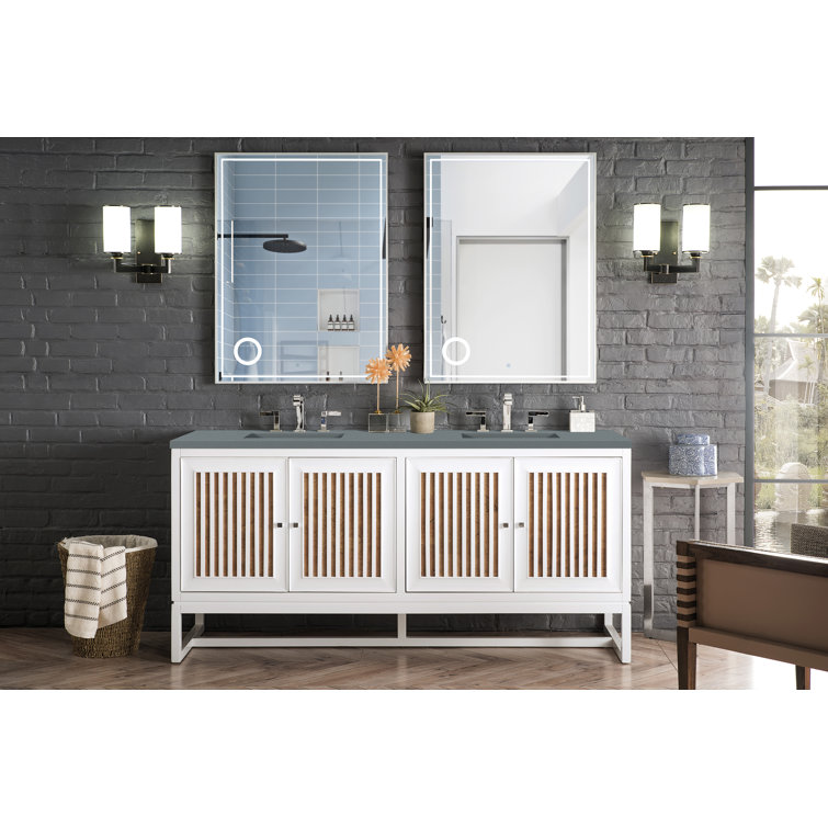 Athens 72" Double Vanity in Glossy White Plywood