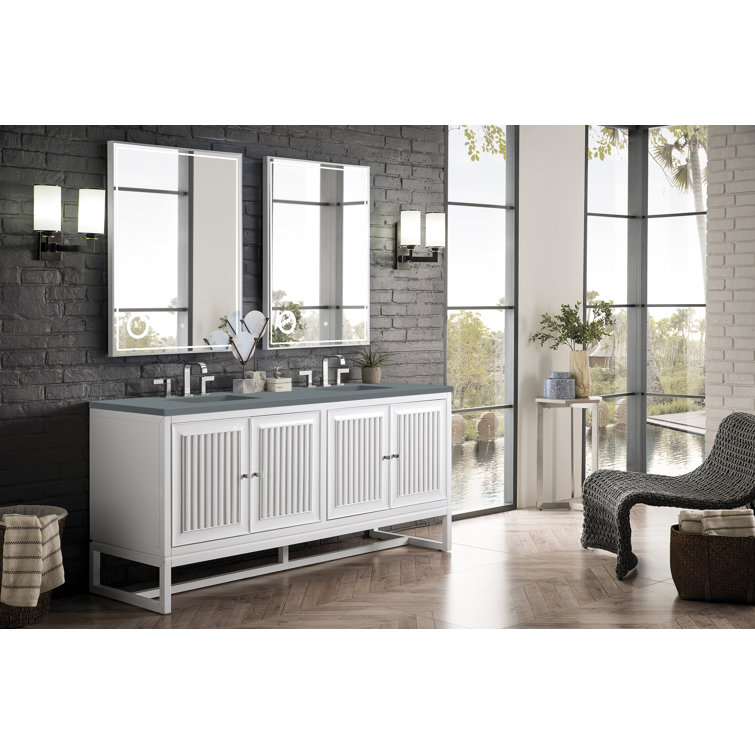 Athens 72" Double Vanity in Glossy White Plywood