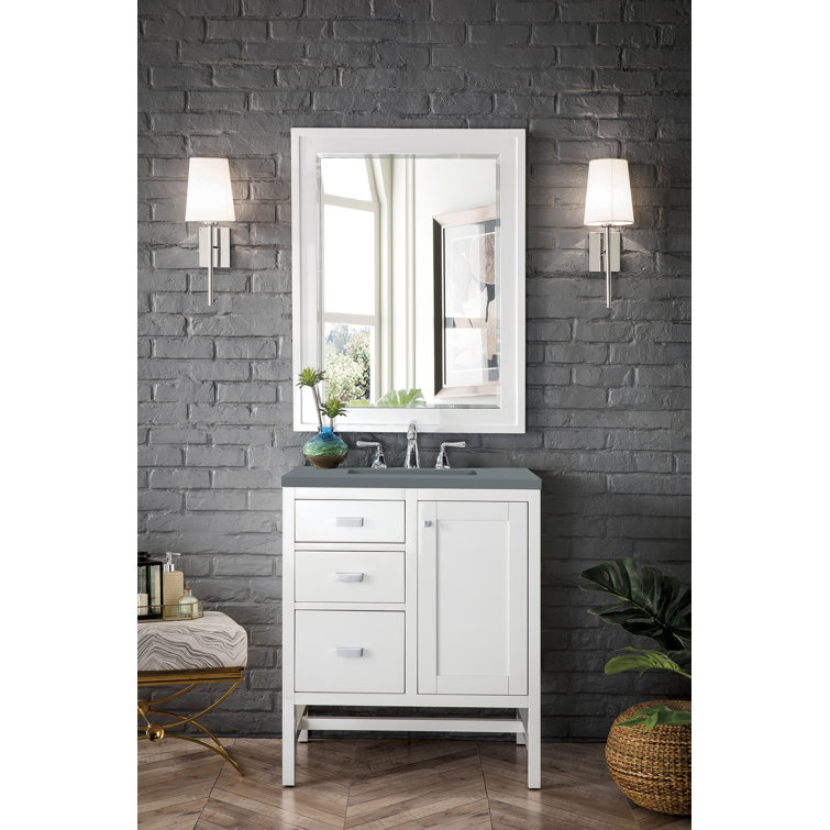 Addison Glossy White Single Vanity with Ethereal Noctis Top