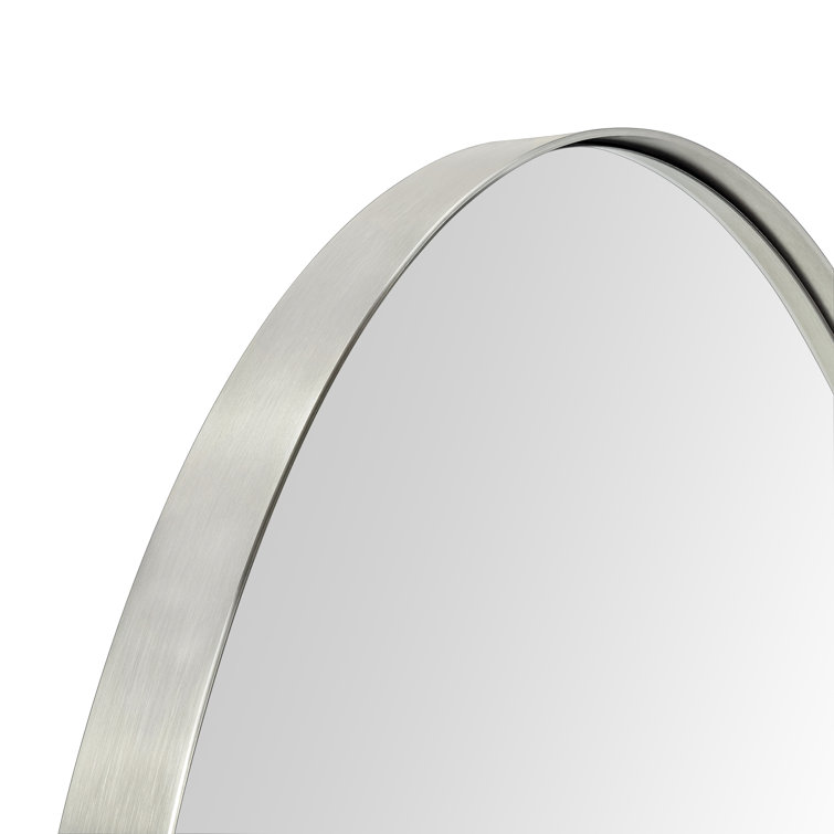 Brushed Nickel Oval Metal Bathroom Vanity Mirror