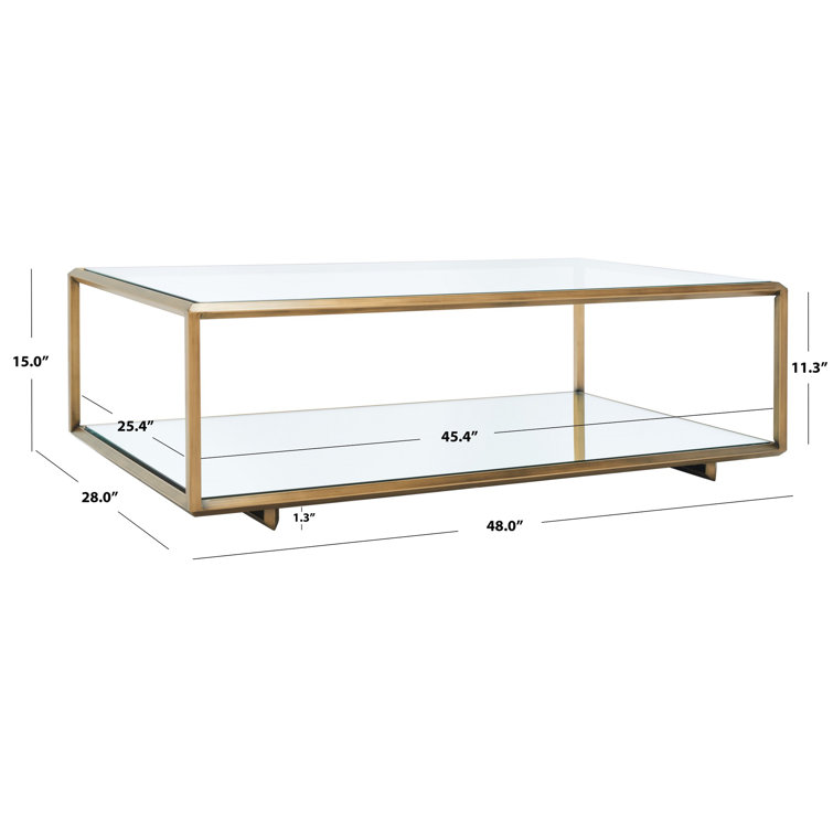 Florabella Bronze Mirrored Glass Coffee Table with Storage