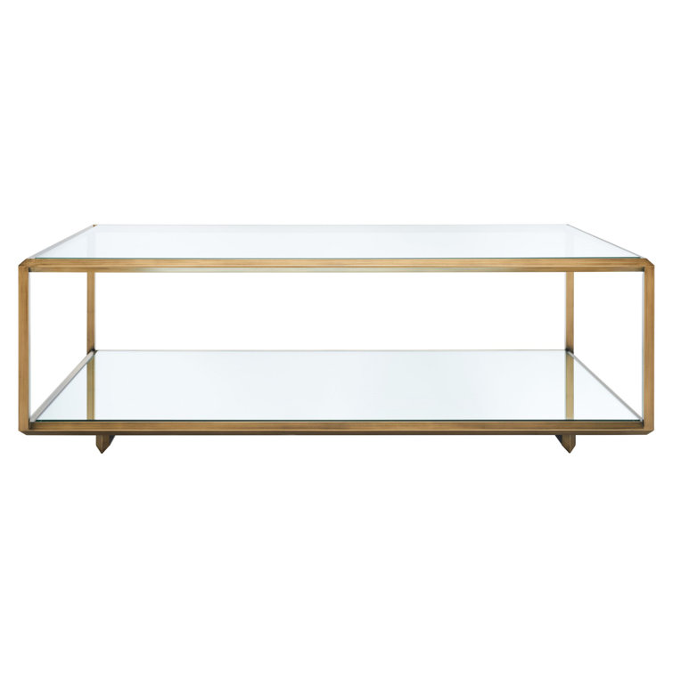 Florabella Bronze Mirrored Glass Coffee Table with Storage