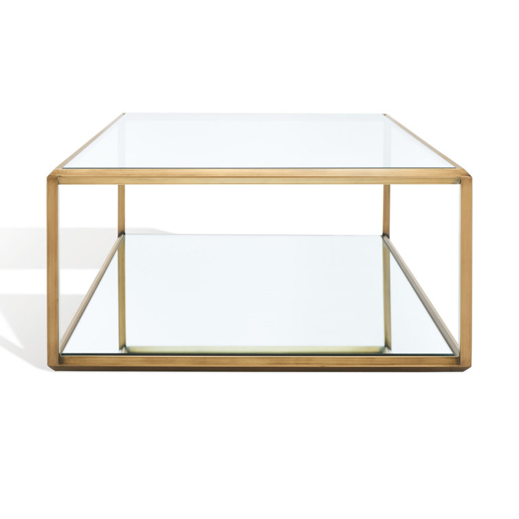 Florabella Bronze Mirrored Glass Coffee Table with Storage