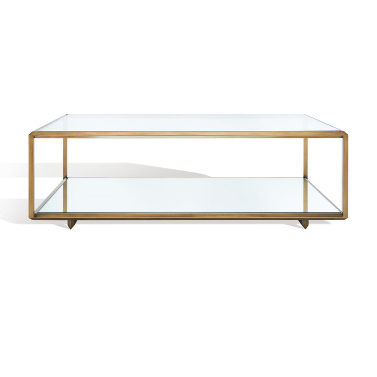 Florabella Bronze Mirrored Glass Coffee Table with Storage
