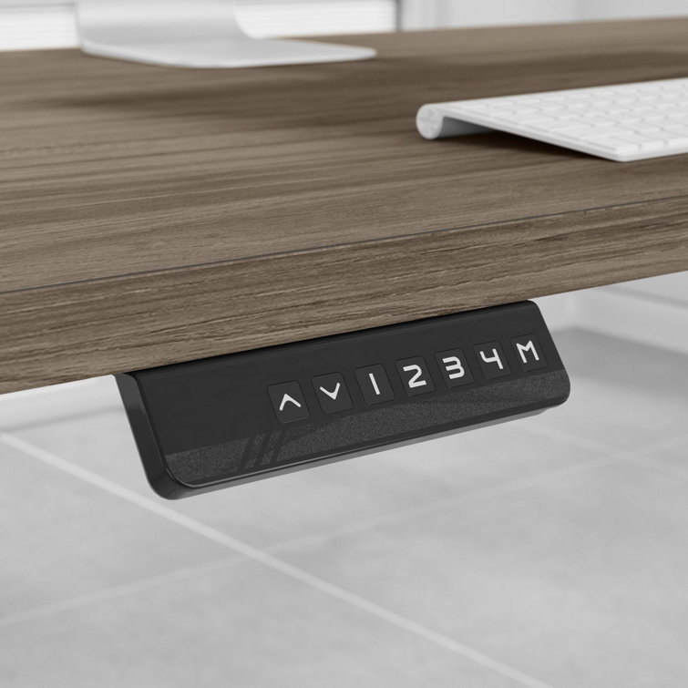 ErgoFlex Black Walnut and Cool Gray Electric Sit-Stand Desk 47.6"