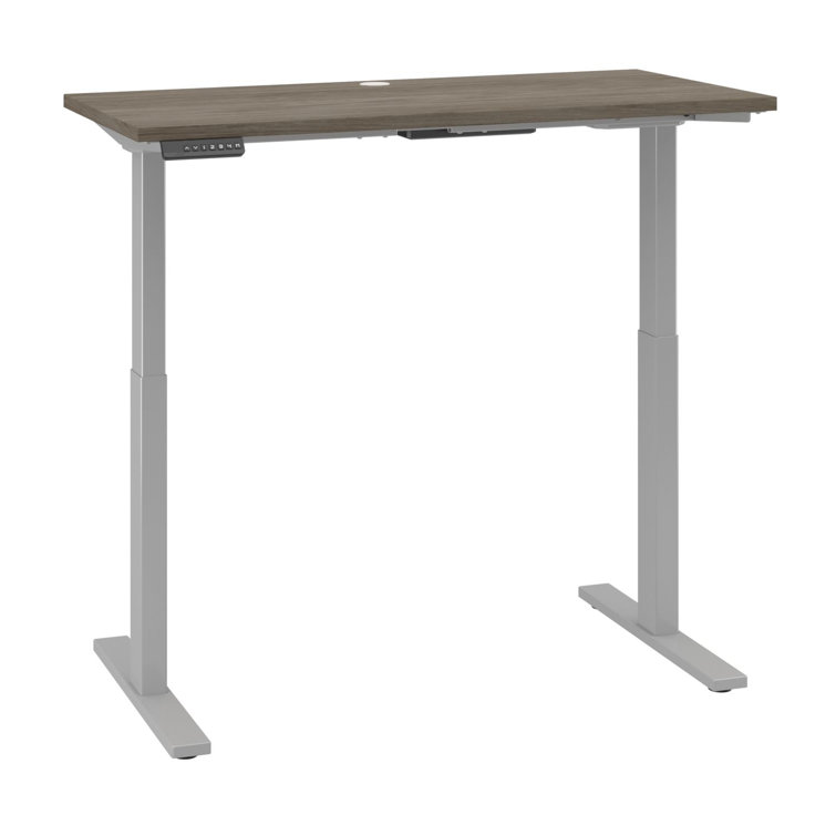 ErgoFlex Black Walnut and Cool Gray Electric Sit-Stand Desk 47.6"
