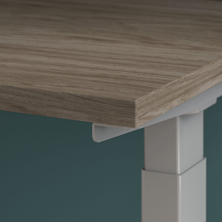 ErgoFlex Black Walnut and Cool Gray Electric Sit-Stand Desk 47.6"