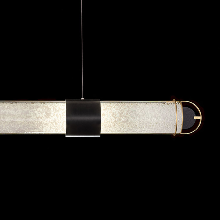 Black and Gold 4-Light LED Glass Island Pendant