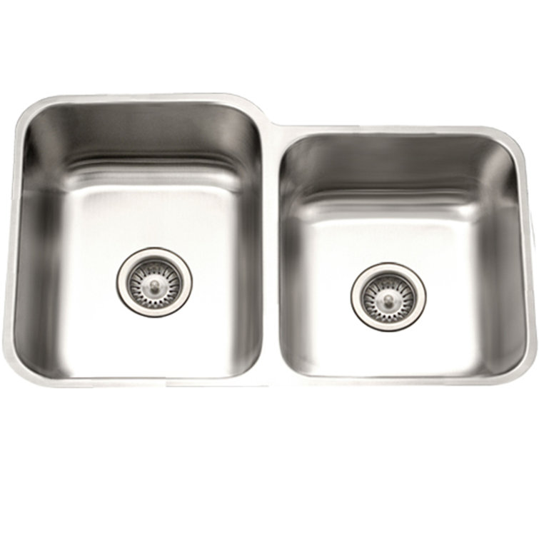 Eston 31.25'' Stainless Steel Double Bowl Undermount Kitchen Sink