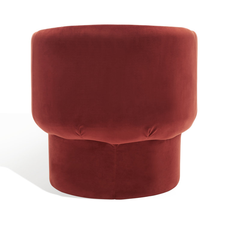 Rust Velvet Barrel Chair with Manufactured Wood Frame