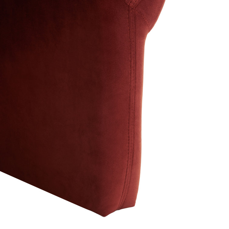 Rust Velvet Barrel Chair with Manufactured Wood Frame