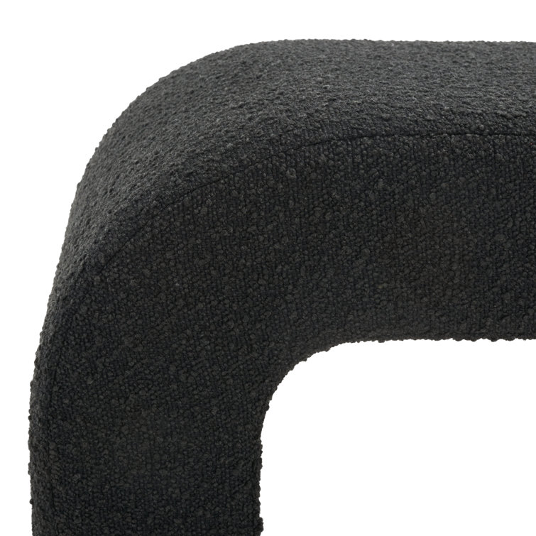 Daine 62" Black Boucle Upholstered Bench with Sled Legs