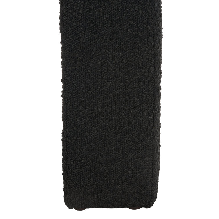 Daine 62" Black Boucle Upholstered Bench with Sled Legs
