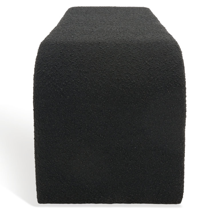 Daine 62" Black Boucle Upholstered Bench with Sled Legs